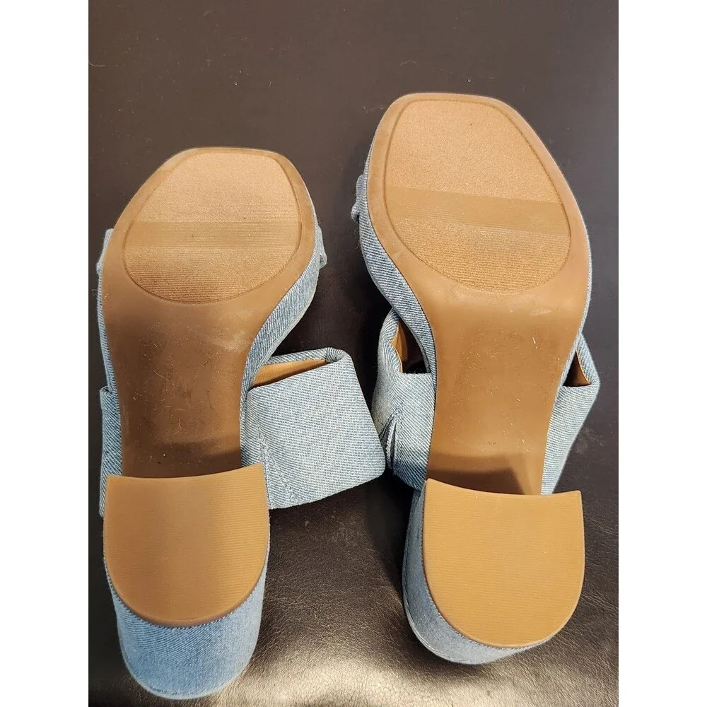 NORDSTROM Annella Platform Sandal in Blue Denim Size 7.5